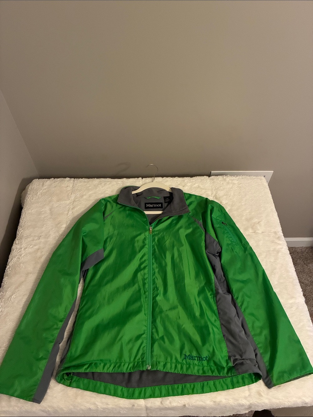Marmot Bright Green and Gray Kids Jacket